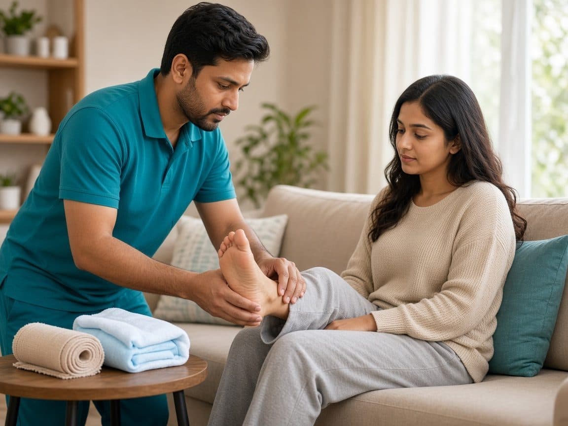 Ankle sprain — physiotherapy session