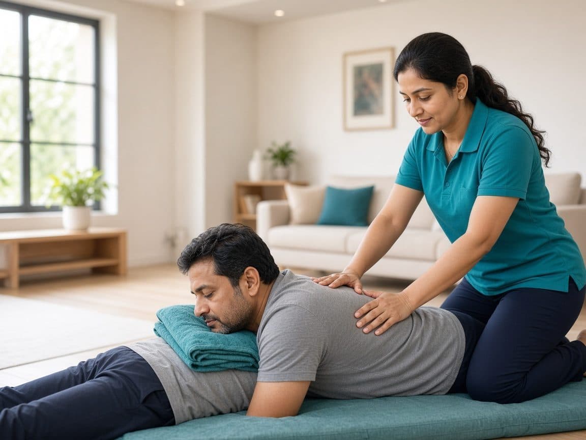 Lower back pain — physiotherapy session