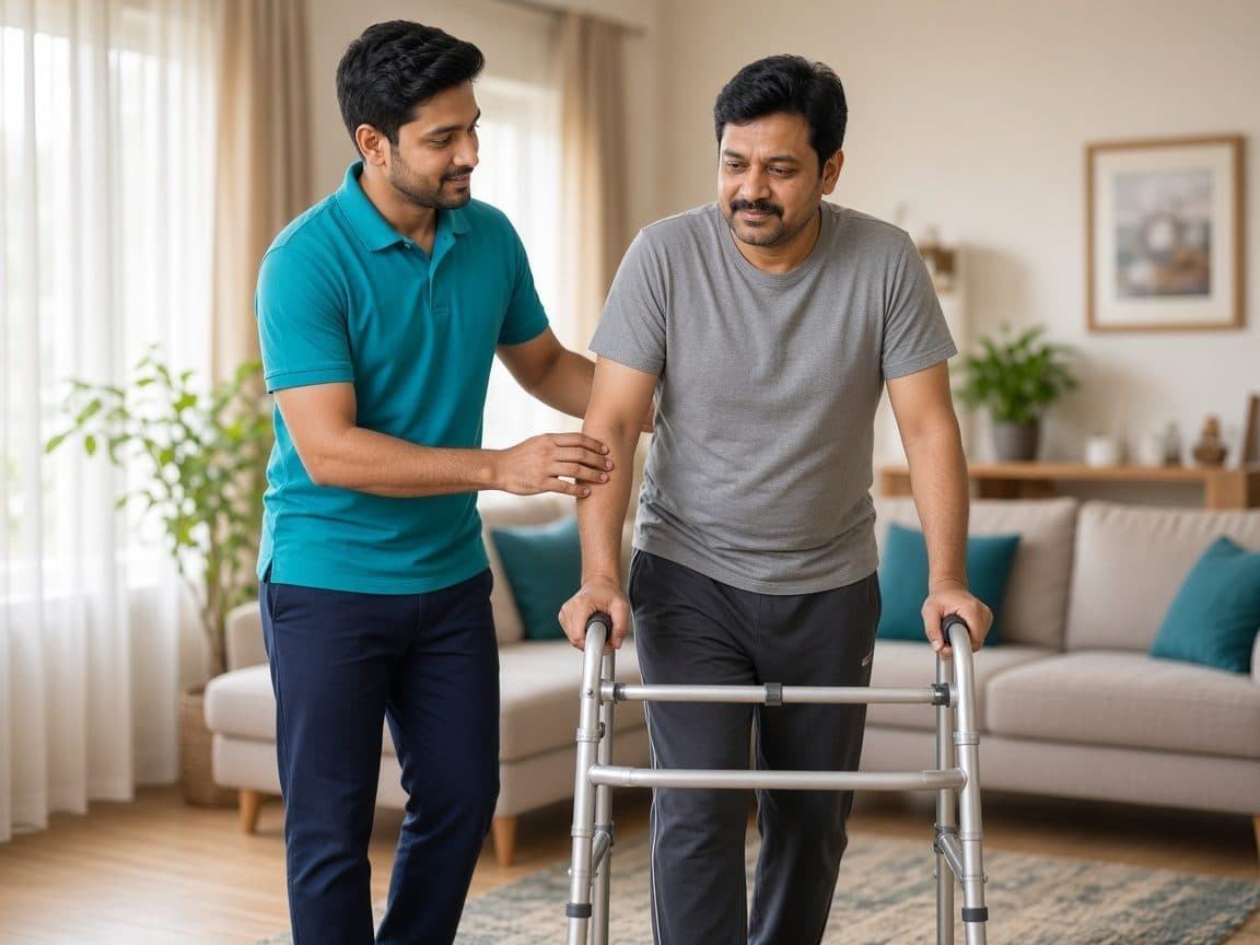 Post-surgery rehabilitation — physiotherapy session