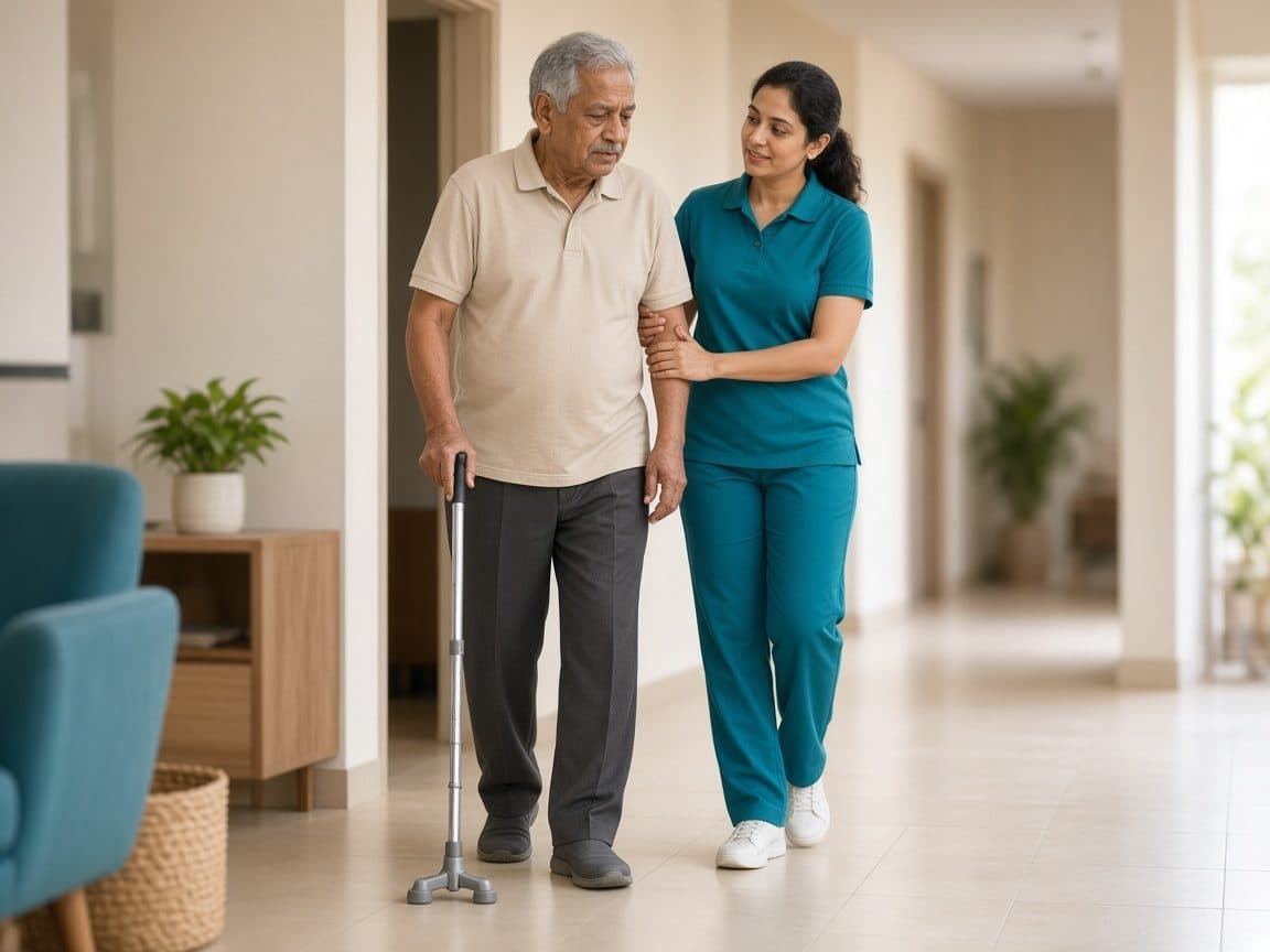 Stroke rehab — physiotherapy session