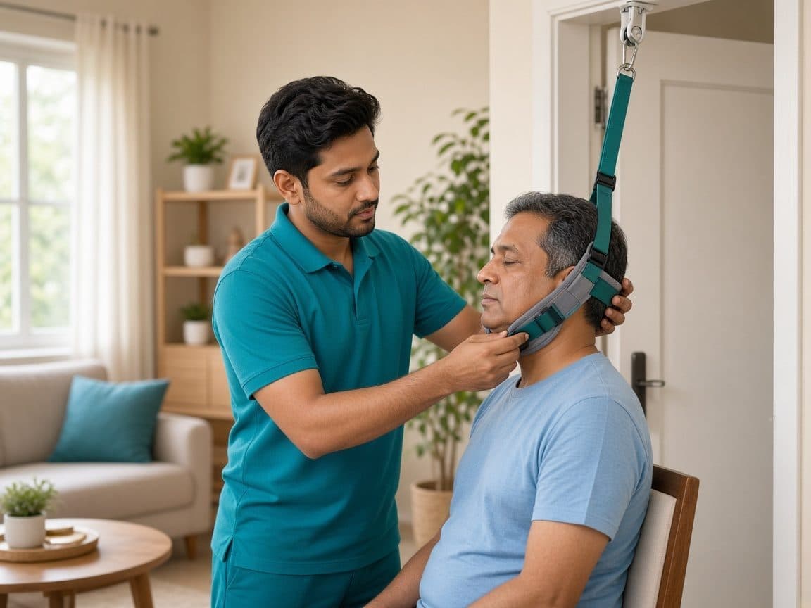 Cervical & lumbar traction — physiotherapy session