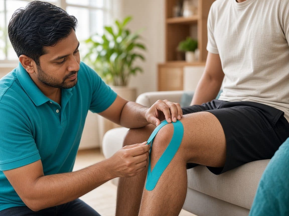 Kinesio taping — physiotherapy session