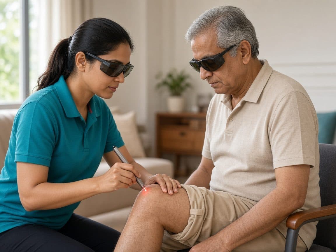 Laser therapy — physiotherapy session