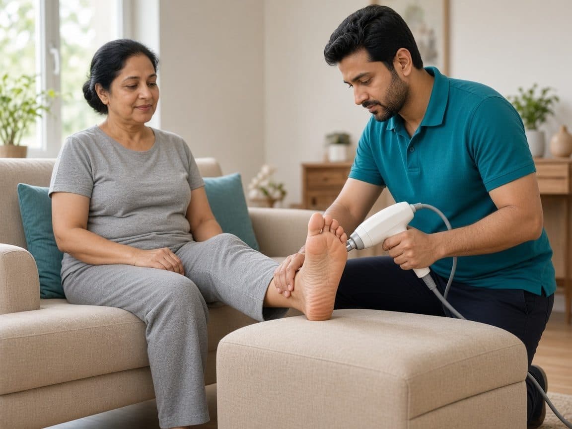 Shockwave therapy — physiotherapy session