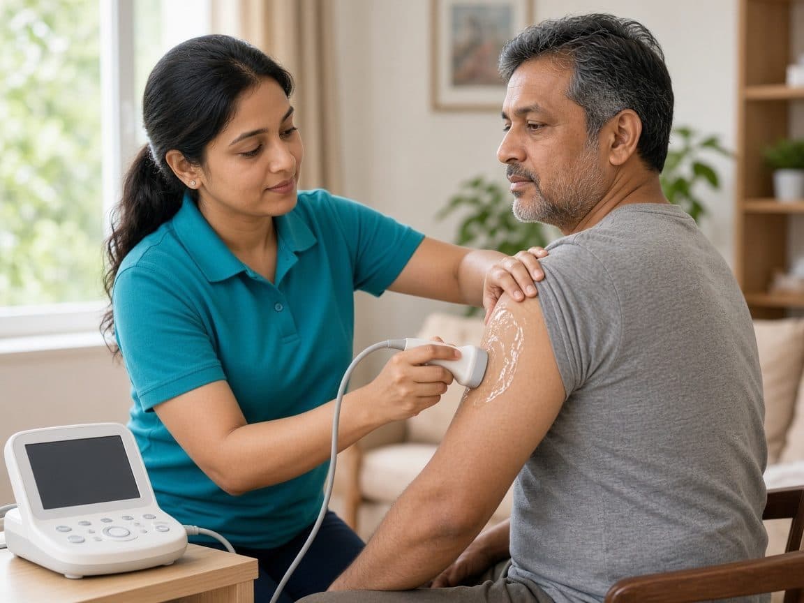 Therapeutic ultrasound — physiotherapy session